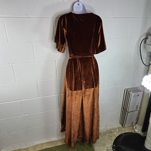 Baltic Born copper velour wrap long maxi dress - Picture 7 of 10